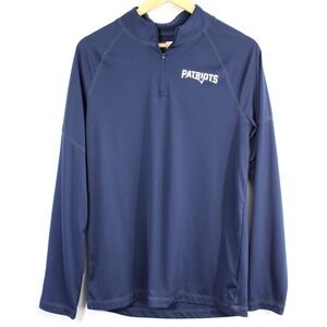 NFL Team Apparel‎ New England Patriots  Quarter Zip Blue Pullover Shirt Medium